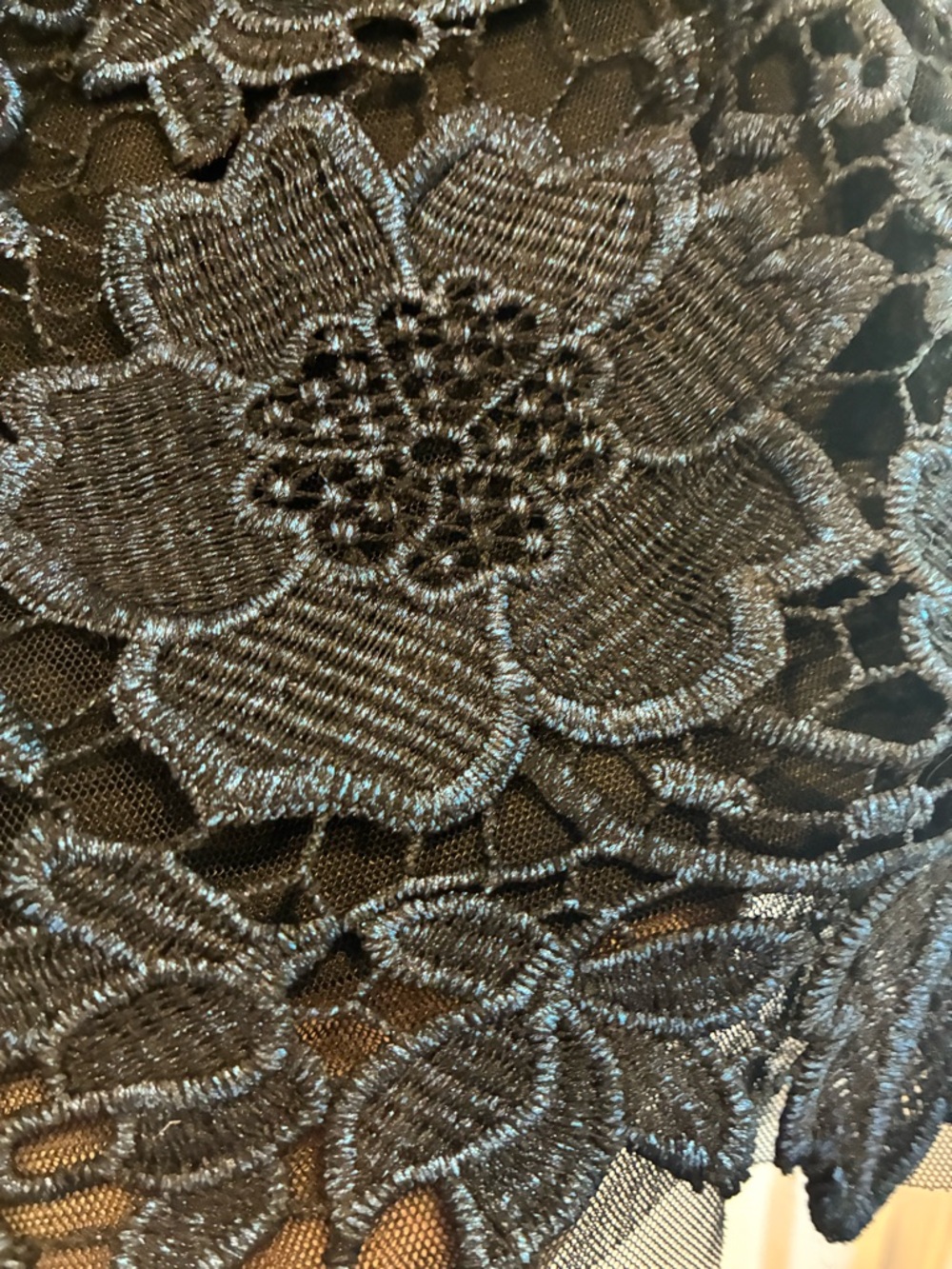 Cache Black Floral Lace Mini Dress - Picture 5 of 8